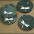 Green Marble Coasters with Mother of Pearl Inlay (Set of 4)